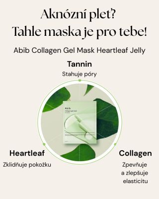 ✨ Abib Collagen Gel Mask Heartleaf Jelly ✨ Gelová maska, která zklidní a dodá vaší pleti dávku hydratace. Obsahuje extrakt...