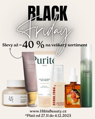 🖤 BLACK FRIDAY je tady! Připrav se na největší slevovou akci roku na HibisBeauty.cz ✨ 🎉 Slevy až –40 % na VEŠKERÝ...